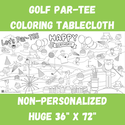 Golf Par-tee Coloring Tablecloth