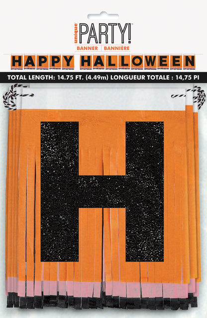 Groovy Halloween Happy Halloween Tissue Fringe Banner 2pc