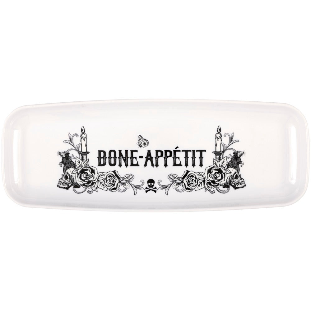 Sketchy Skull Bone Appetit Plastic Serving Tray