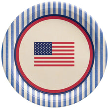 Americana Stripe Round 7in Plates 8ct