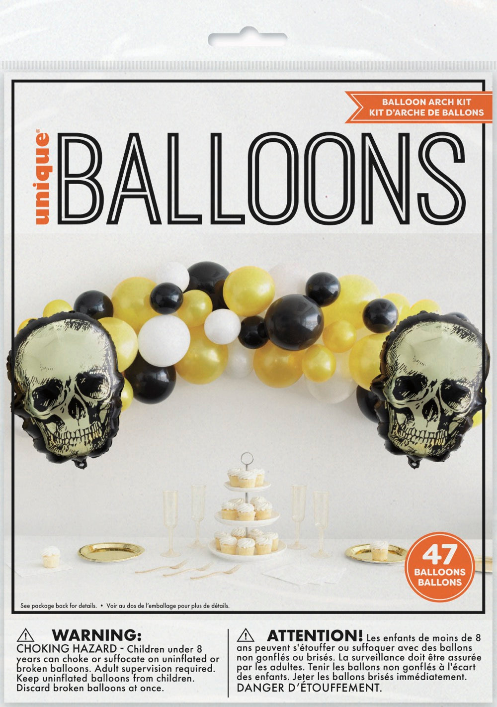 Gold Skull Foil & Latex Balloon Arch Kit 47pc