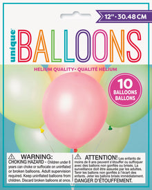 12in Packaged Latex Balloons 10ct - Neon Colors