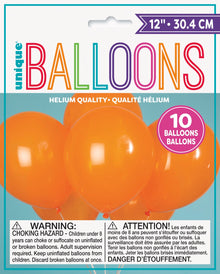 12in Packaged Latex Balloons 10ct - Pumpkin Orange