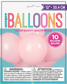 12in Packaged Latex Balloons 10ct - Petal Pink