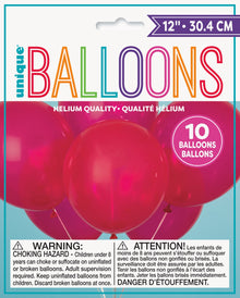 12in Packaged Latex Balloons 10ct - Magenta