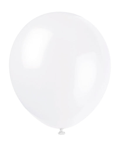 12in Packaged Latex Balloons 10ct - White