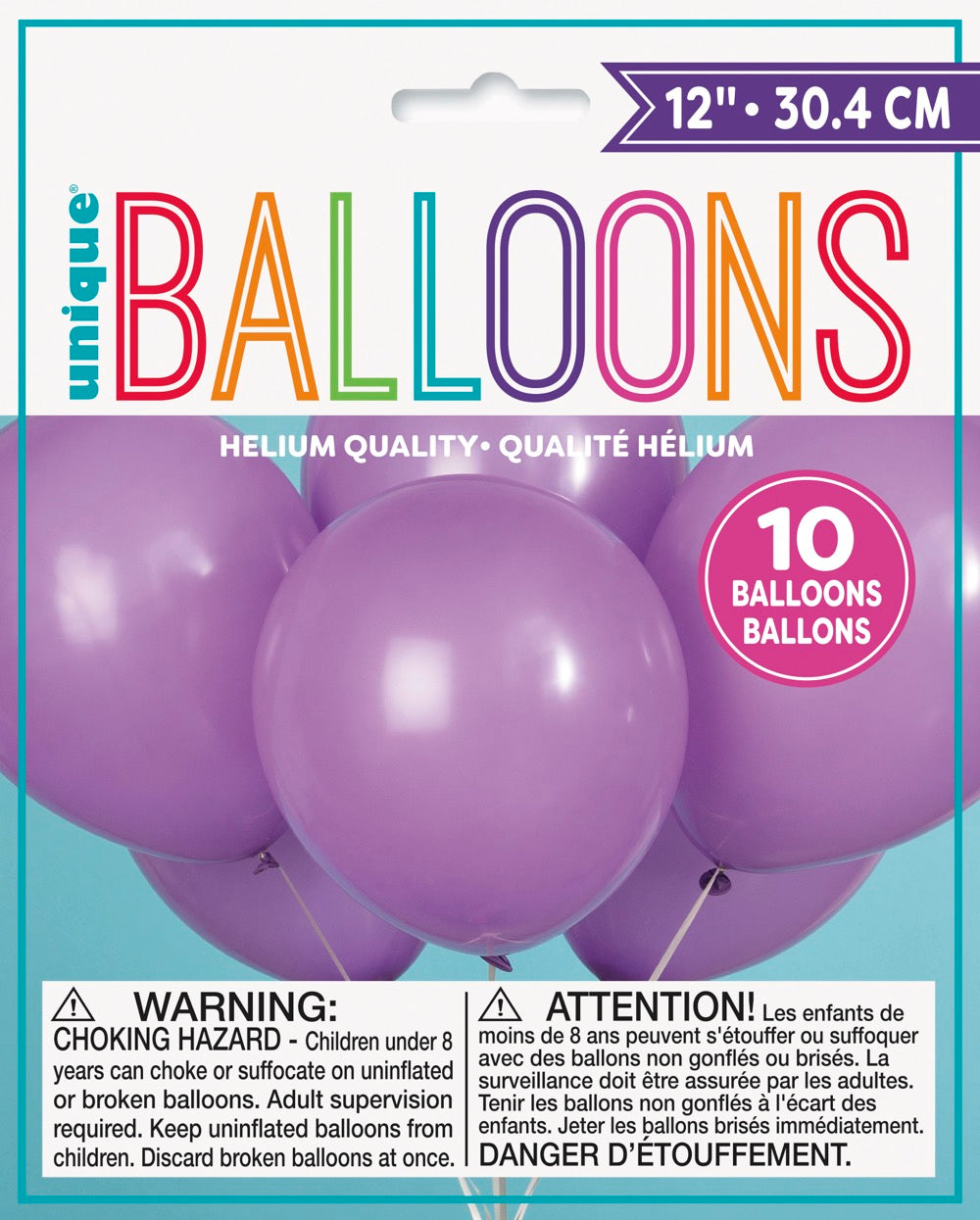 12in Packaged Latex Balloons 10ct - Lavender