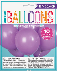 12in Packaged Latex Balloons 10ct - Lavender