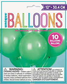 12in Packaged Latex Balloons 10ct - Emerald Green