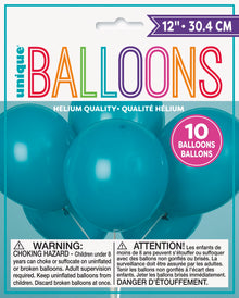 12in Packaged Latex Balloons 10ct - Teal