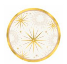Golden Soiree 7in Plates 8ct
