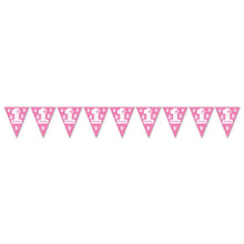 1st Birthday Pennant Banner - Pink