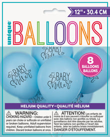 Blue Baby Shower 12in Latex Balloons 8ct