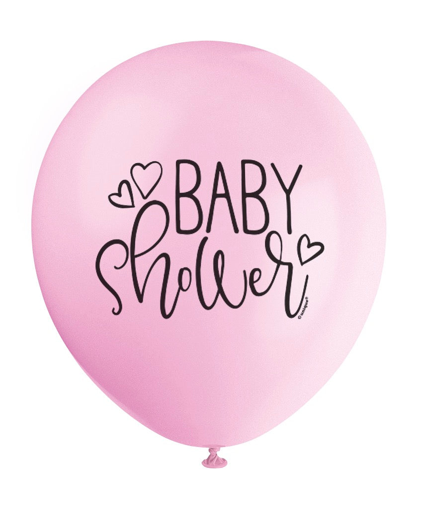 Petal Pink Baby Shower 12in Latex Balloons 8ct