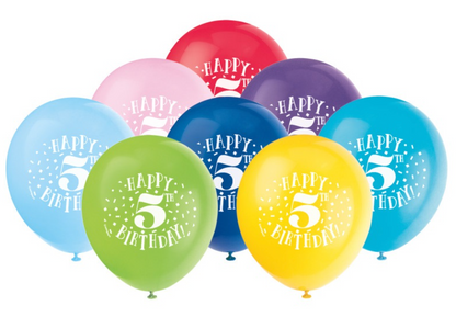 Number Birthday 12in Latex Balloons 8ct