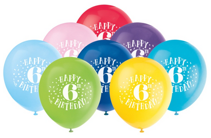 Number Birthday 12in Latex Balloons 8ct
