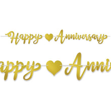 Foil Happy Anniversary Streamer Gold