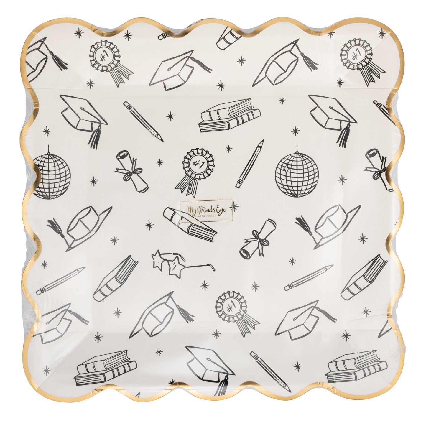Grad Icon Foil Plates 8ct