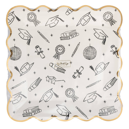 Grad Icon Foil Plates 8ct