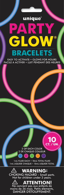 Glow Bracelets - Assorted Colors 8in 10ct