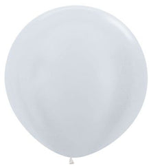 18in Helium Inflated Latex Balloon - Pearl White