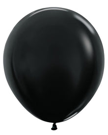 18in Helium Inflated Latex Balloon - Black Metallic