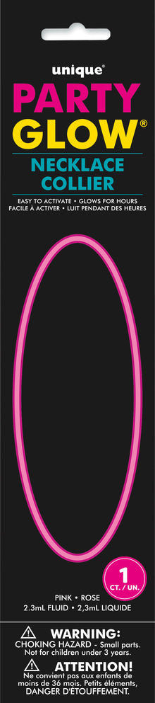 Pink Glow Necklace 20in