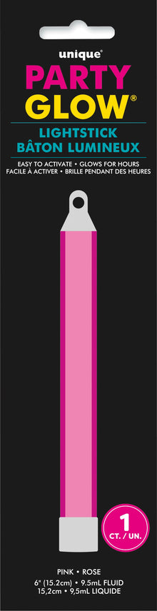 Pink Glow Light Stick 6in
