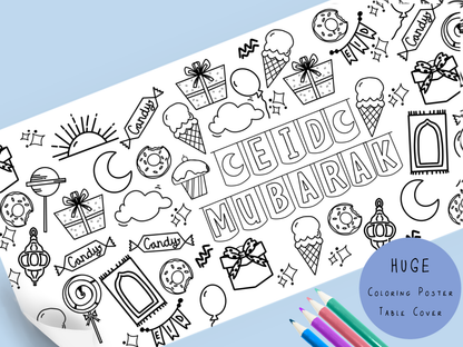 Huge Eid  Coloring Poster | Coloring Table Cover