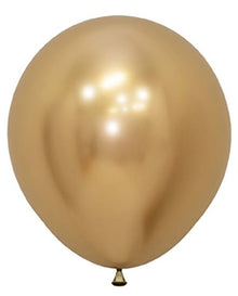 18in Helium Inflated Latex Balloon - Reflex Gold