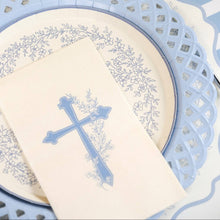Light Blue Cross Floral Elegance Guest Towels 16ct