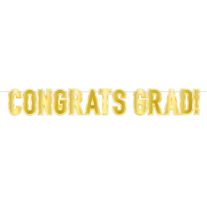 Foil Congrats Grad! Streamer - Gold
