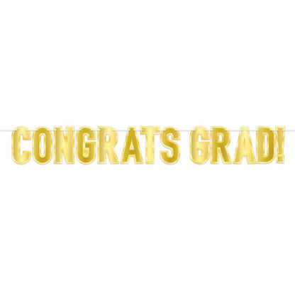 Foil Congrats Grad! Streamer - Gold