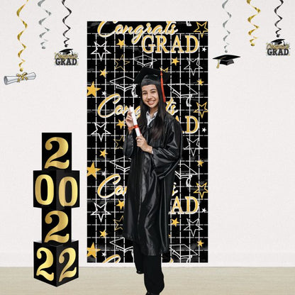 Congrats Grad Metallic Square Curtain