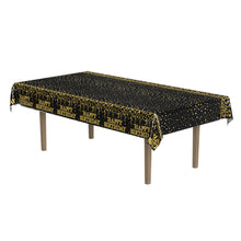 Metallic Happy Birthday Table Cover 54" x 108"