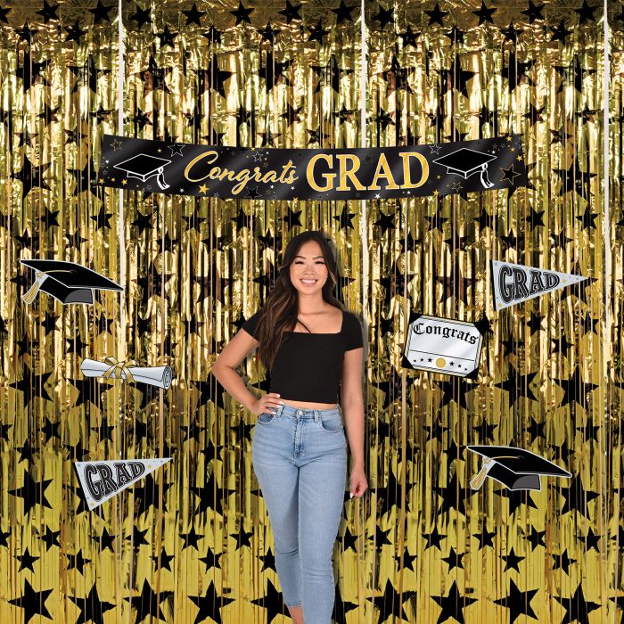 Metallic Congrats Grad Banner