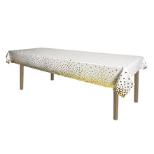 Metallic Gold Polka Dots Table Cover 54" x 108"