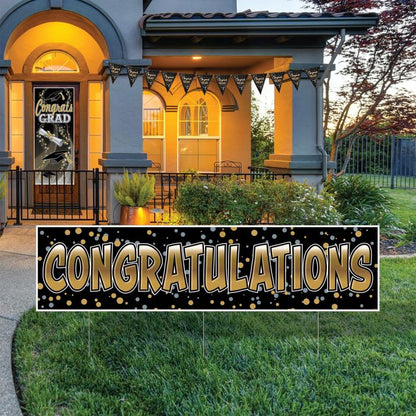 Metallic Congrats Grad Pennant Banner