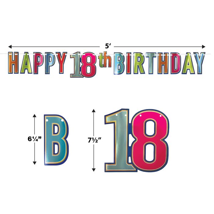 Foil Happy 18th Birthday Streamer