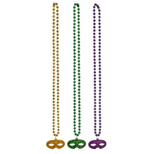 Beads w/Glittered Mask Medallion 3ct