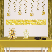 Metallic Happy Anniversary Banner Gold
