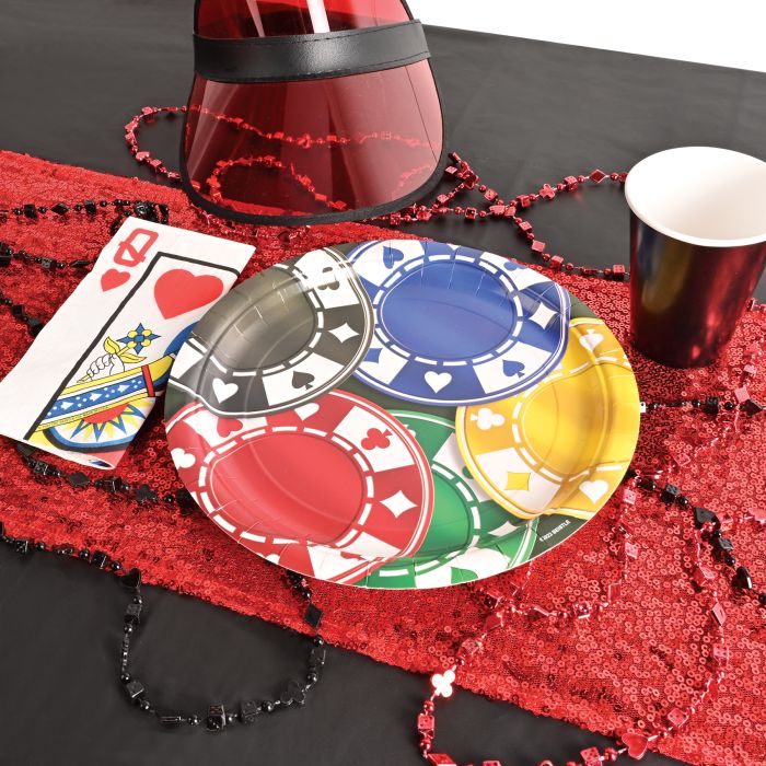 Poker Chips 9in Dinner Plates 8ct