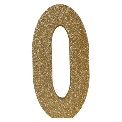 3-D Glittered Gold Number Centerpiece