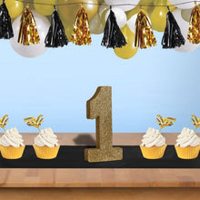 3-D Glittered Gold Number Centerpiece