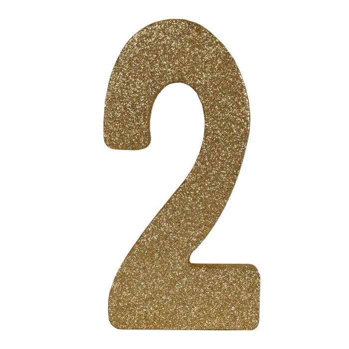 3-D Glittered Gold Number Centerpiece