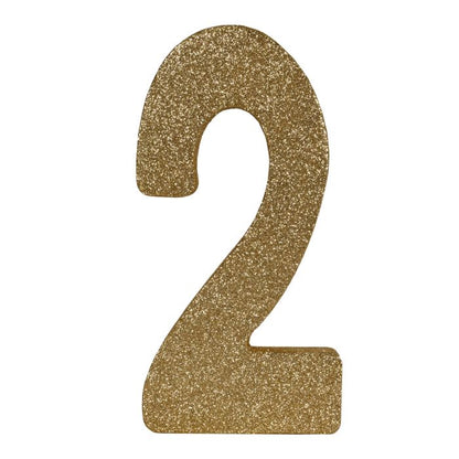 3-D Glittered Gold Number Centerpiece