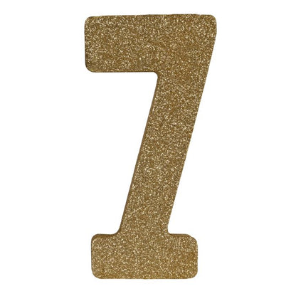 3-D Glittered Gold Number Centerpiece