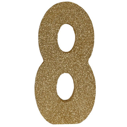 3-D Glittered Gold Number Centerpiece
