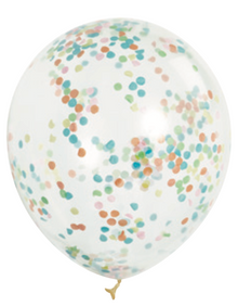 Tissue Confetti Filled 12in Clear Latex Balloons 6ct