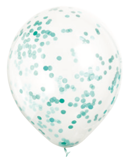 Tissue Confetti Filled 12in Clear Latex Balloons 6ct